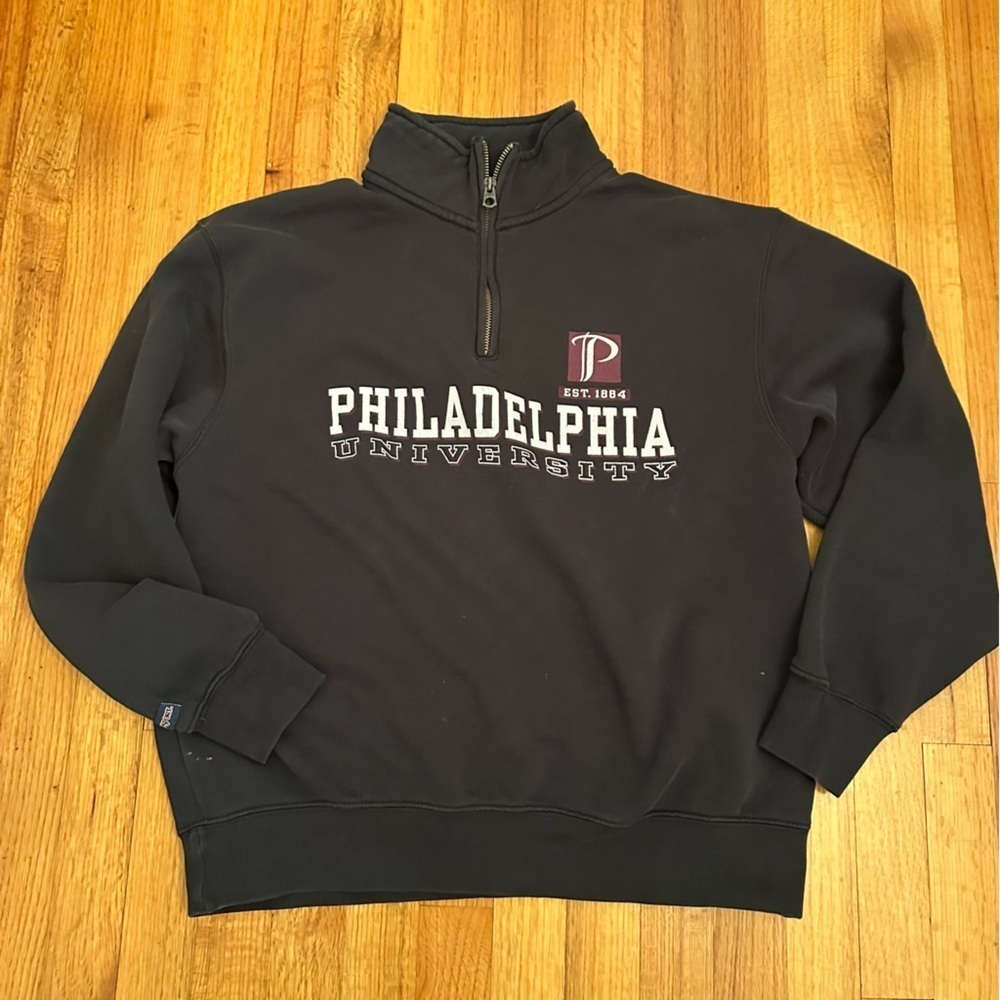 JanSport Sweatshirt Pullover 1/3 Zip Philadelphia University  size Large (j5)